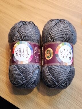 Lion Brand 24/7 Cotton Yarn - Gray